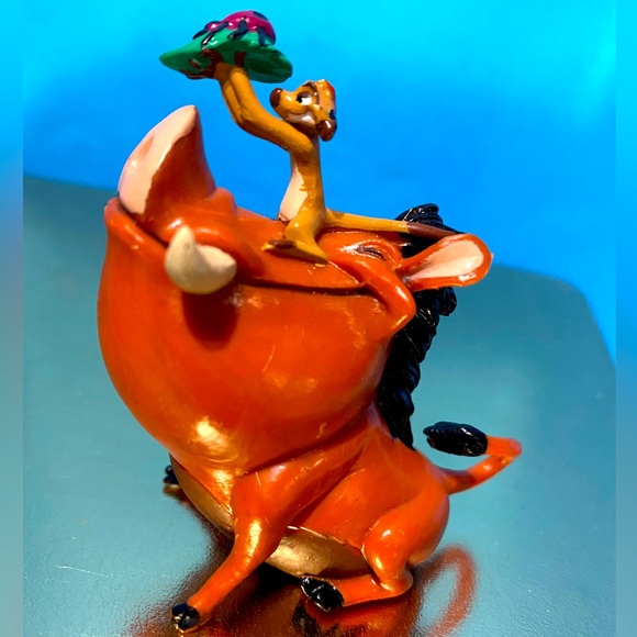 DISNEY’S THE LION KING VTG 90s APPLAUSE PUMBAA WARHOG & TIMON HOLDING BUG PVC 3” - Picture 2 of 9